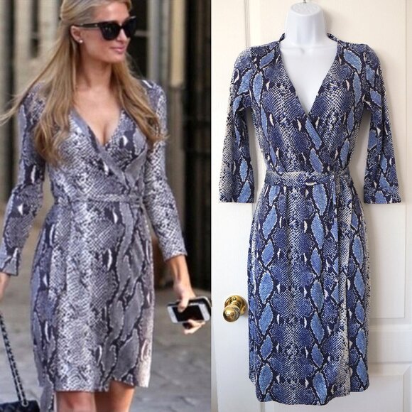 Diane von Furstenberg python Julian Two silk jersey wrap dress - Picture 2 of 10
